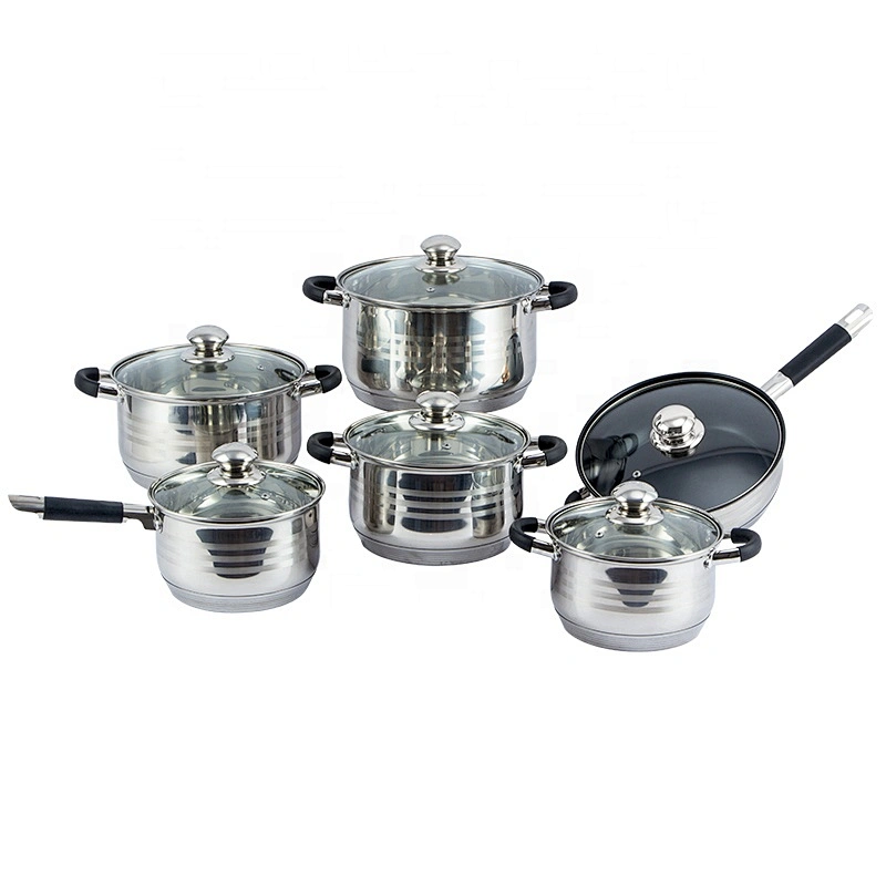 12 piece high quality Saucepan stainless steel cookware sets nonstick cook ware