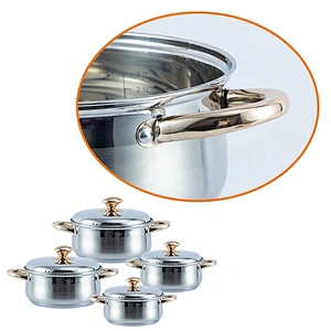 8PCS masterclass premium cookware casserole stainless steel cookware set