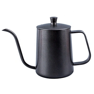 600ml Black Vintage Stainless Steel 304 Material Gooseneck Kettle Pour Over Coffee Pot