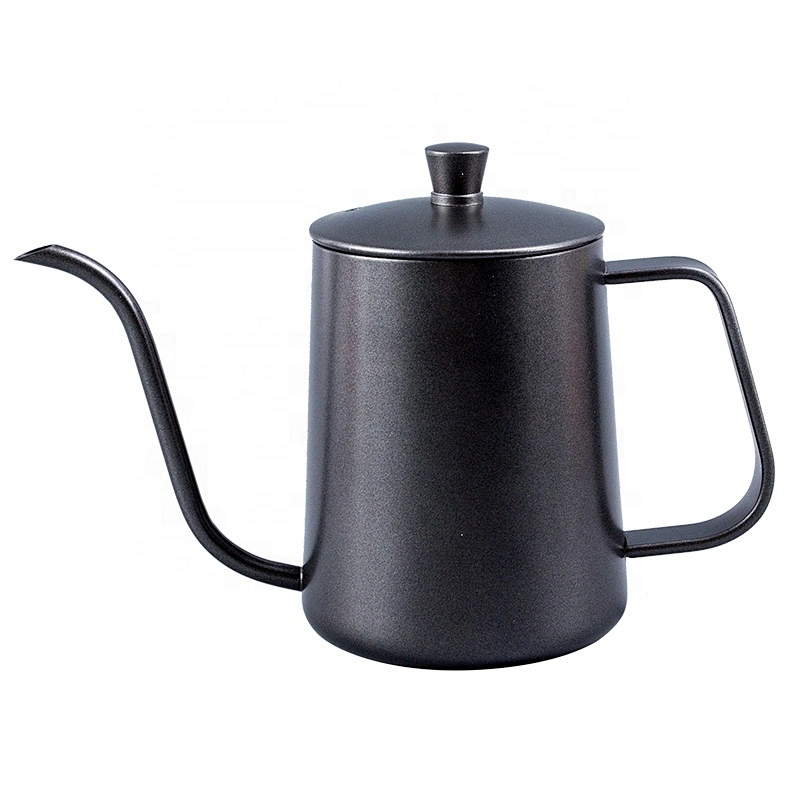 600ml Black Vintage Stainless Steel 304 Material Gooseneck Kettle Pour Over Coffee Pot