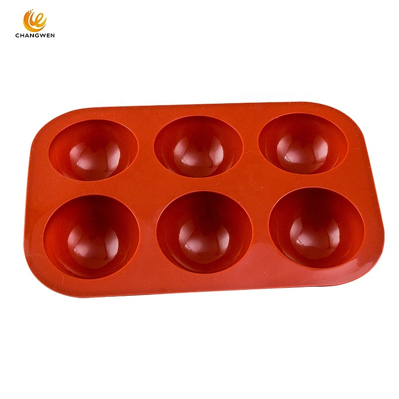 Nonstick Cake Baking Molds 6 Cavities Semi Sphere Silicone Mold Food Grade Silicone Cake Mold for baking