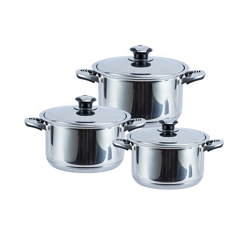 Advance kitchen accessories 26cm 28cm 30cm stainless steel 6 pcs majestic cookware set