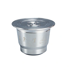 High qulity easy clean 304 Stainless steel refillable coffee capsule/Pod Filter with spoon and brush