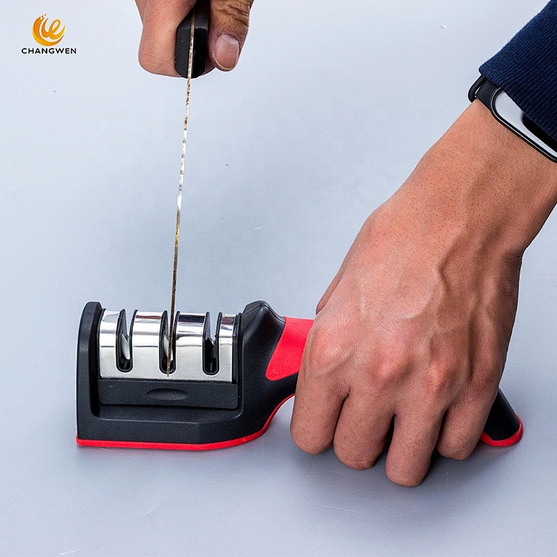 Professional Mini Manual Stainless Steel 3 Stage kitchen Handheld knife sharpener