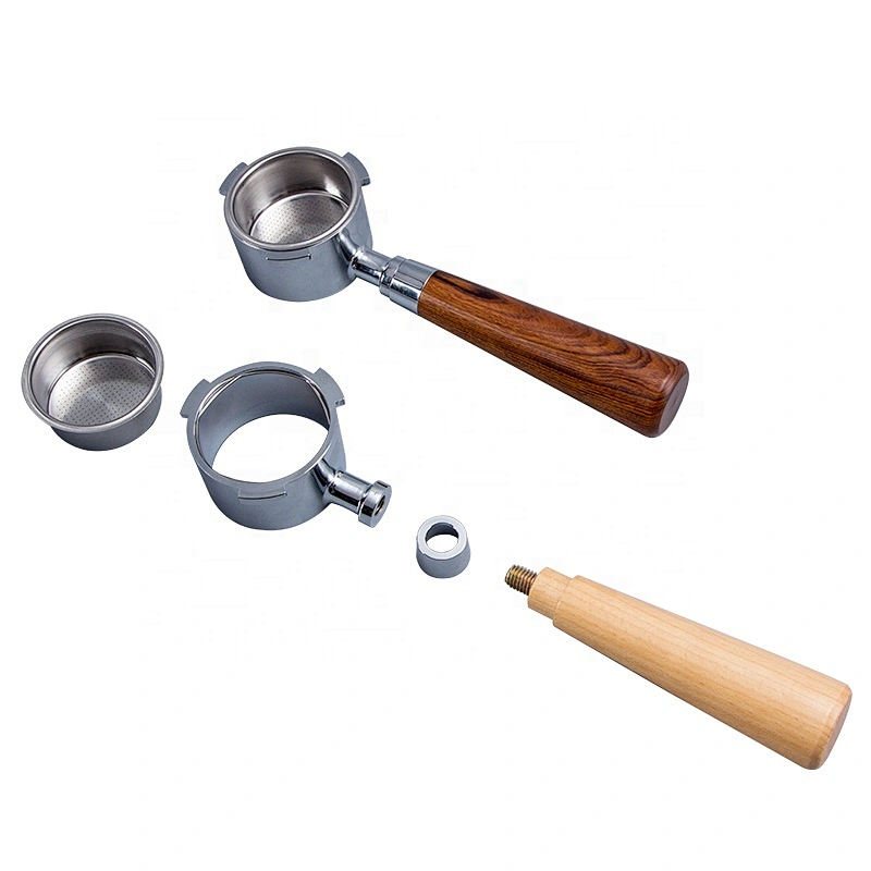 espresso coffee machine portafilter 51mm Bottomless Coffee Espresso Machine with Wood Handle kitchen accessories