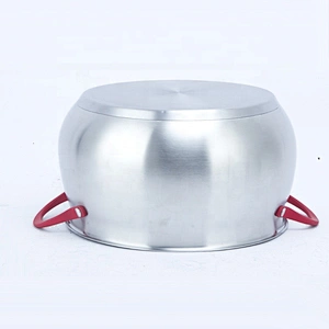 6pcs/8pcs/12pcs Casting stainless steel belly shape cooking pot cookware set with glass lid