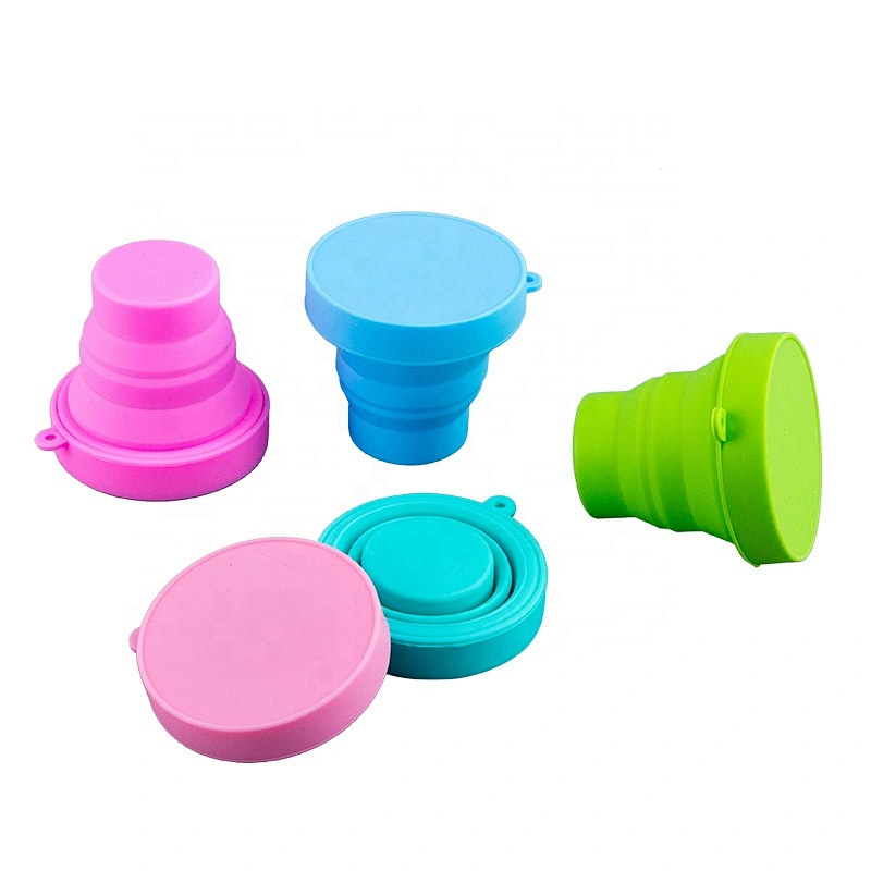 Portable OEM Eco Friendly Collapsible Travel Coffee Mug Silicone Foldable Coffee Mug Cup With Lid