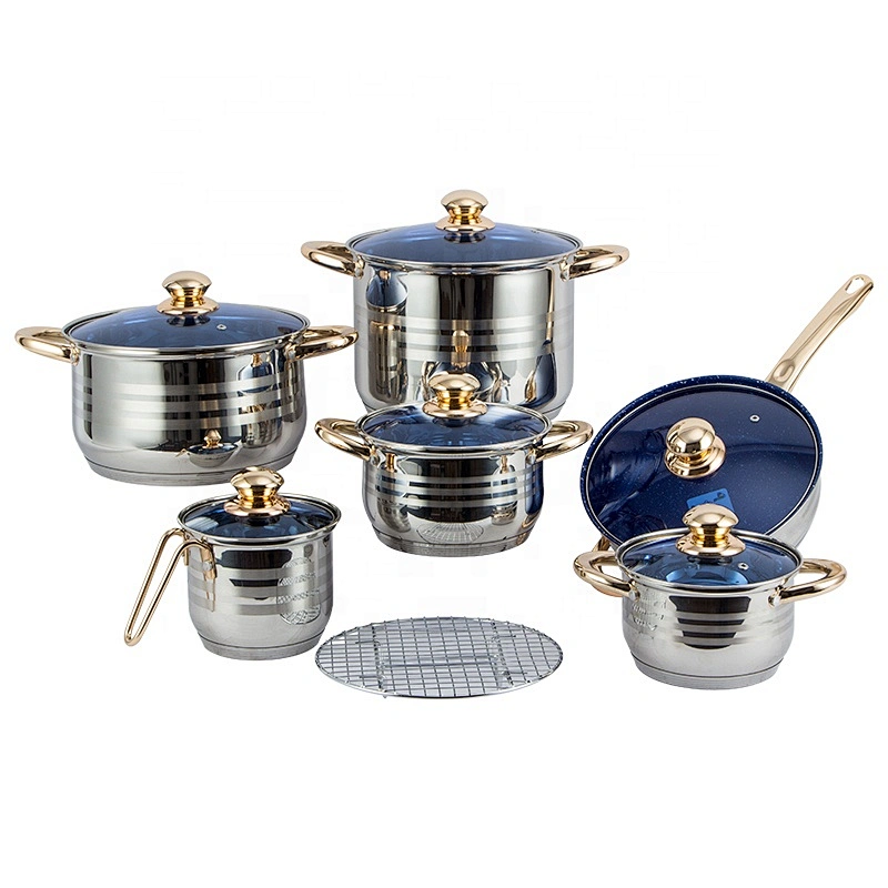 Hot sale 13pcs surgical stainless steel induction kitchen cookware set cooking pot