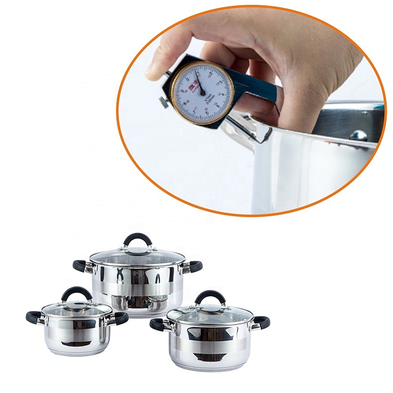 6PCS Kitchen cooking Stainless Steel Casserole Set with hollow handle covered silicone