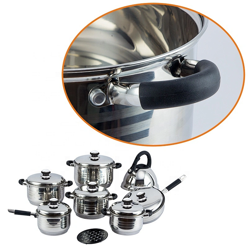 Hot Cheap 15Pcs Casserole Set Stainless Steel Hot Pot Kitchen Cookware Sets