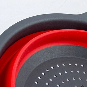 New Design Folding fruit vegetable Filter water Basket 100% Food Grade Silicone Basket for kitchen