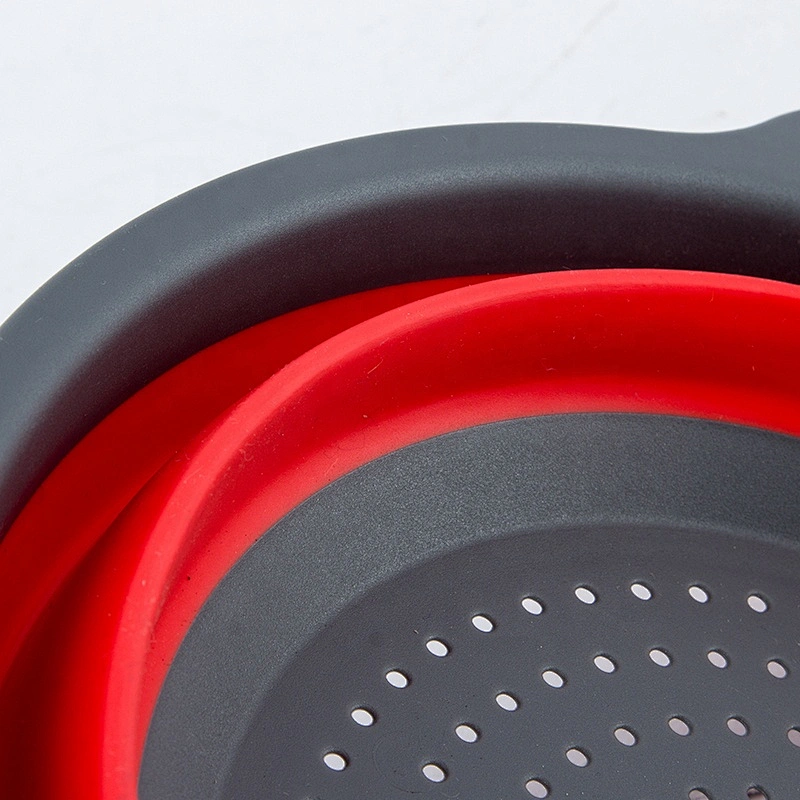 New Design Folding fruit vegetable Filter water Basket 100% Food Grade Silicone Basket for kitchen