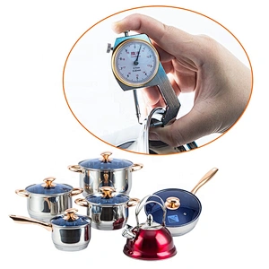 hot sell cookware 12 pcs non stick frypan blue marble cookware set stainless steel cook ware