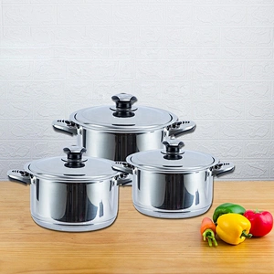 Advance kitchen accessories 26cm 28cm 30cm stainless steel 6 pcs majestic cookware set