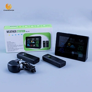 TS-71 Multi-functional LCD Digital Clock Indoor Outdoor Desktop Thermometer Hygrometer Color Weather Station