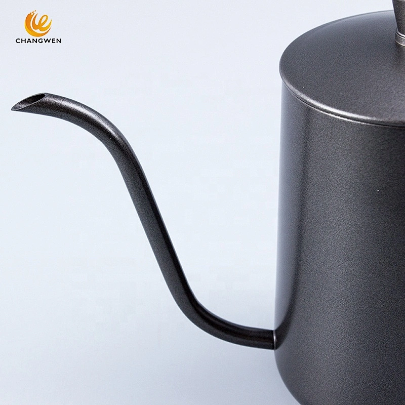 600ml Black Vintage Stainless Steel 304 Material Gooseneck Kettle Pour Over Coffee Pot
