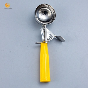 Multi-function food grade Stainless Steel ice cream scoop cookie scoop with colorful handle