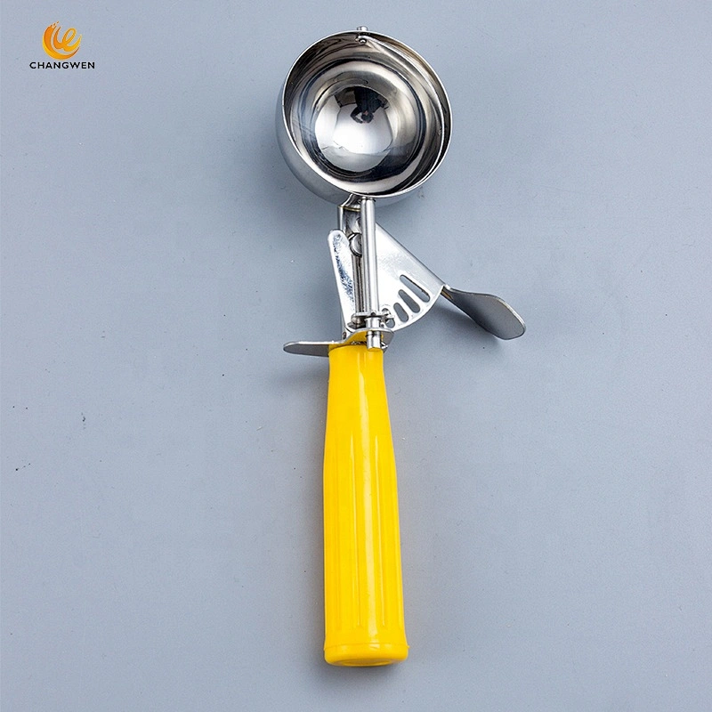 Multi-function food grade Stainless Steel ice cream scoop cookie scoop with colorful handle