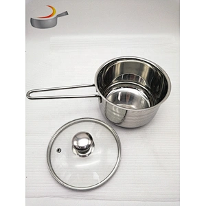 Kitchenware tool capsuled bottom  S/ S  saucepan straight shape Casserole stainless steel sauce pan with clear glass lid