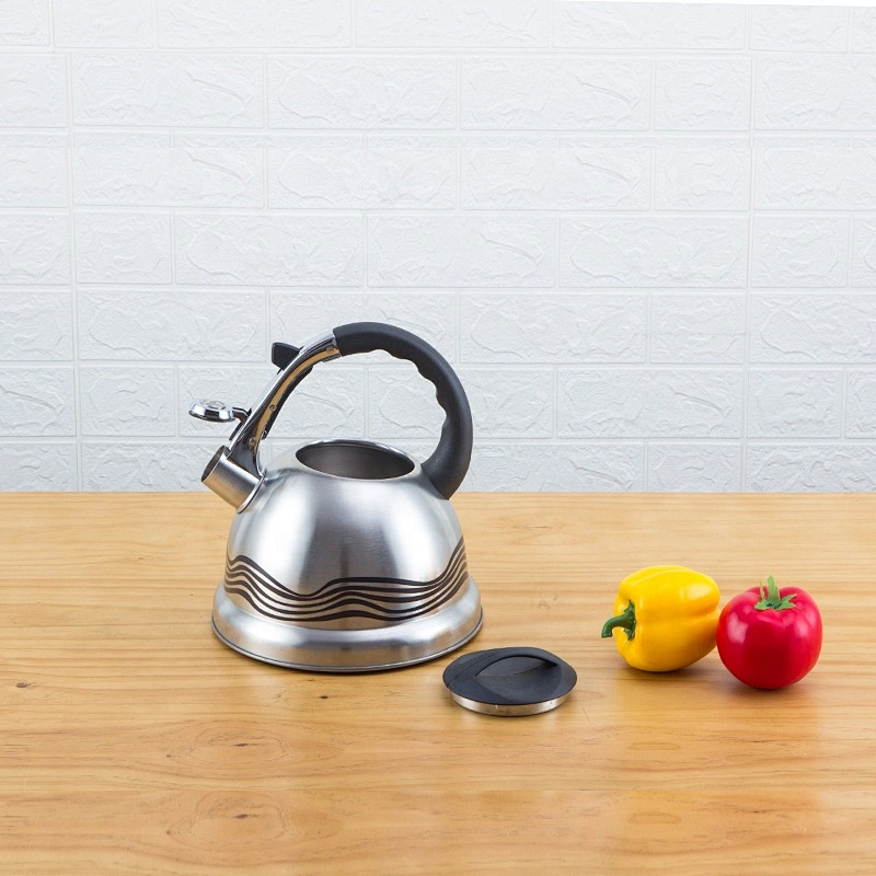 3L Stainless Steel Non Electric Teapot, Induction kettle with black bakelite handle