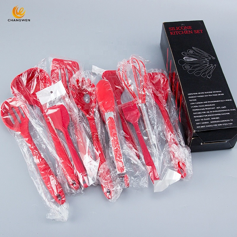 Heat Resistant Food Grade Gadget Reusable 10 pcs Silicone Kitchen Accessories Cooking Utensil Set