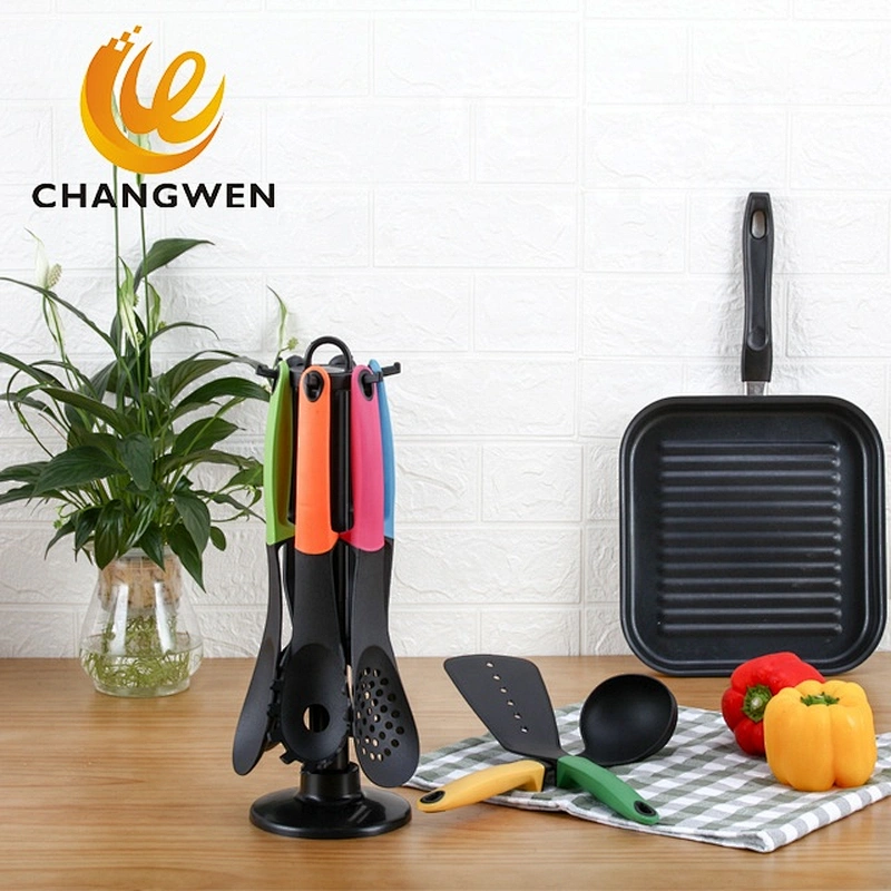 Camping cookware kitchen utensil 6pcs nylon kitchen tools with silicone handle