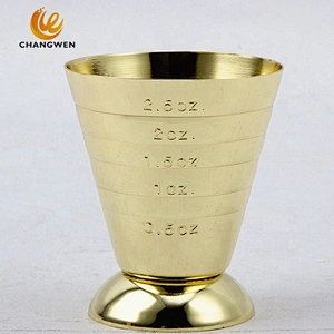 OEM customized 2.5oz gold plating stainless steel measuring cups