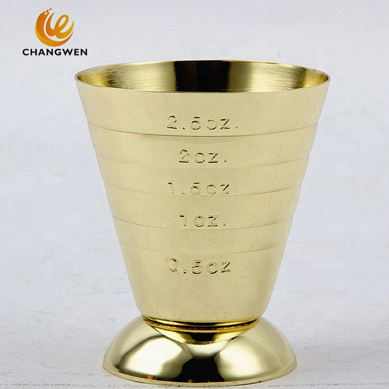 OEM customized 2.5oz gold plating stainless steel measuring cups