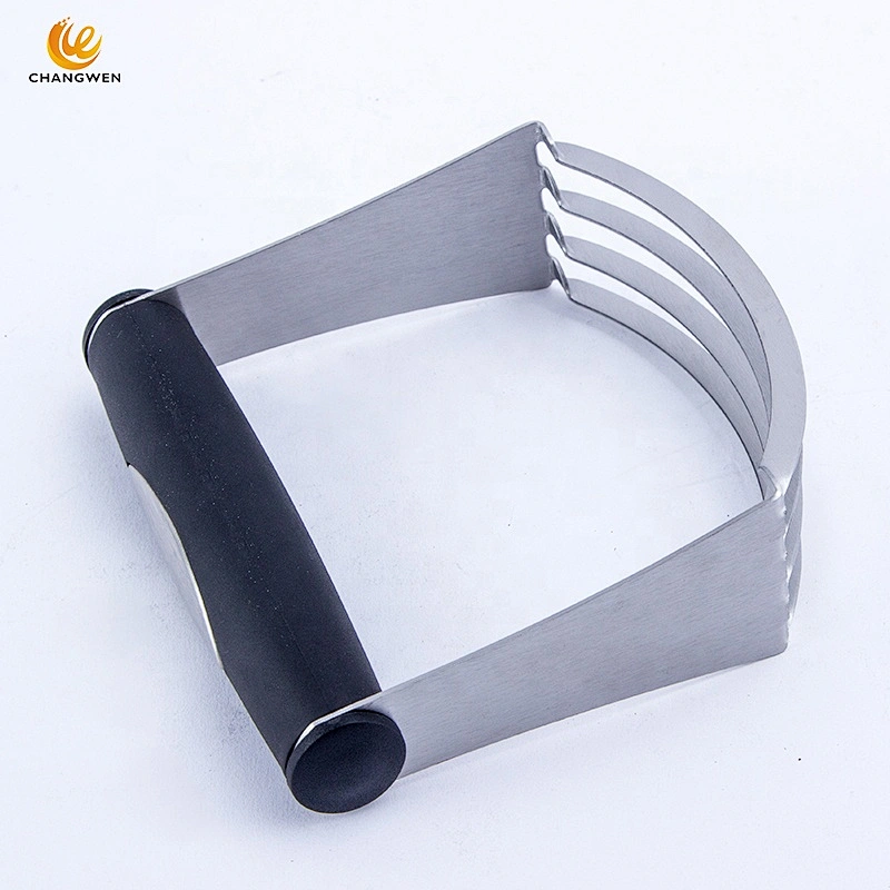 Hot selling baking tool Dough Pastry Blender Stainless Steel 4 Blades Dough Blender with rubber non-slip handle