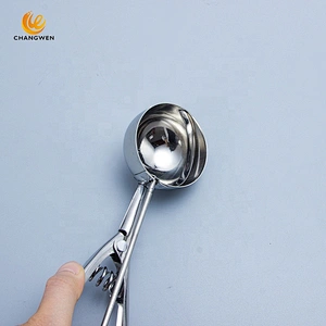 Hot sale 3 size multipurpose melon scoop cookie scoop stainless steel ice cream scoop with trigger release