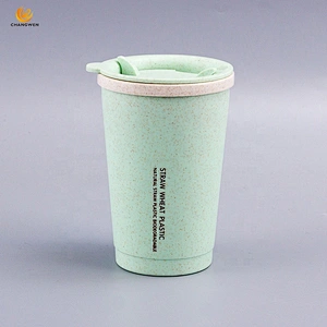 wholesale ECO-friendly Portable small reusable leak-proof travel wheat straw coffee cup