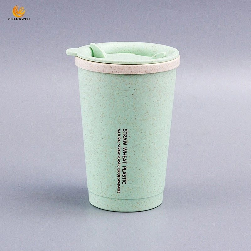 wholesale ECO-friendly Portable small reusable leak-proof travel wheat straw coffee cup
