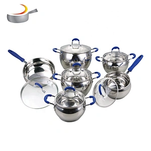 Die cast cooking set 10pcs stainless steel casserole belly shape cookware set with metal lids