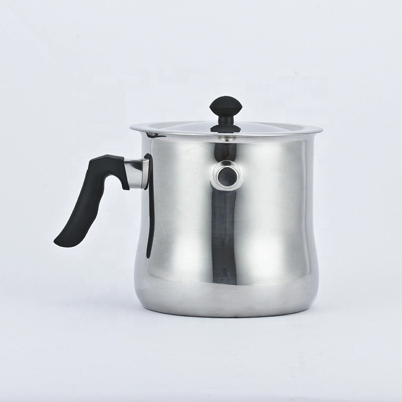 Milkpots stainless steel milk boiling pot with black bakelite handle