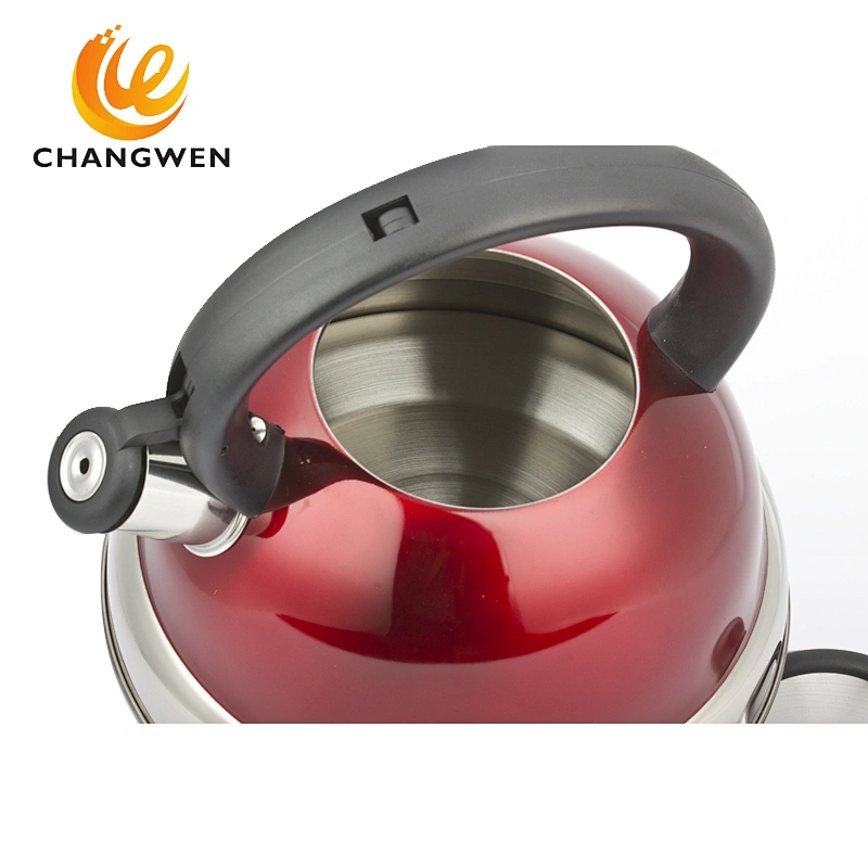 Big old fashioned tea kettle colorful Print silicone handle kettle  stainless steel whistling teapot tea kettle with infuser