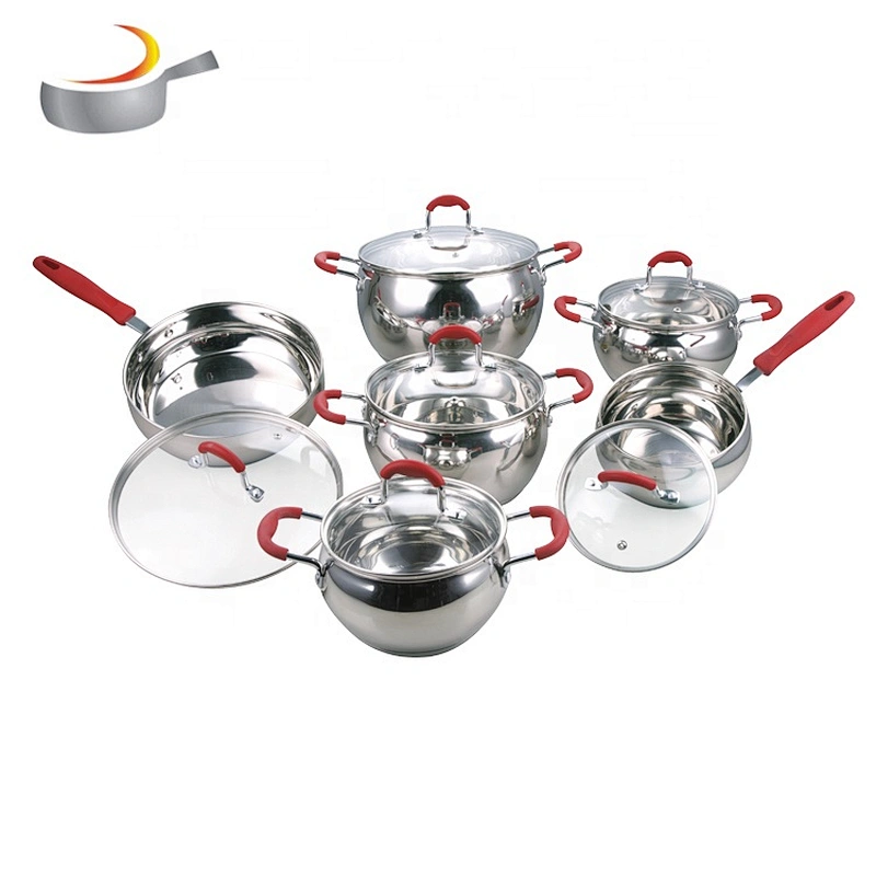 Die cast cooking set 10pcs stainless steel casserole belly shape cookware set with metal lids