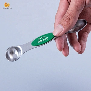 Wholesale kitchen tools Mini Style 7pcs colorful 2 in 1 Stainless Steel Measuring Spoon Set