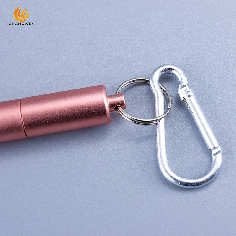 Hot sale Reusable Portable color straw Stainless Steel Foldable Telescopic Drinking Straws