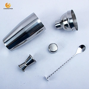 New product bar tools stainless steel cocktail shaker set 3pcs wine boston Bartender Kit