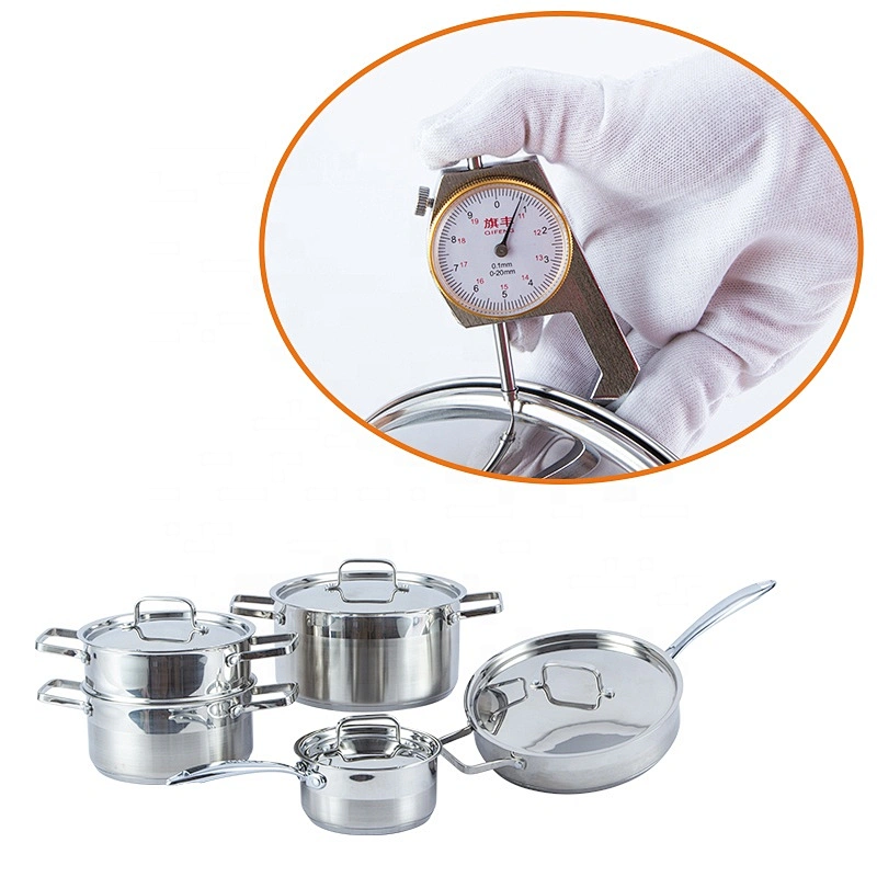 European cookware set 304 stainless steel casserole cooking pot sauce pan fry pans