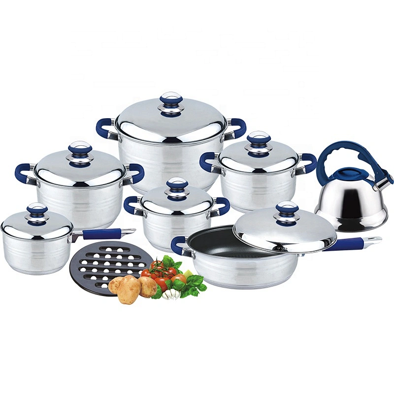 Hot Cheap 15Pcs Casserole Set Stainless Steel Hot Pot Kitchen Cookware Sets