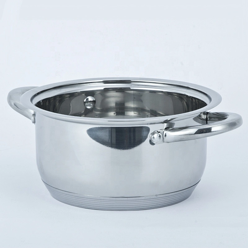 Stairght shape stainless steel casserole with lid mushroom knob