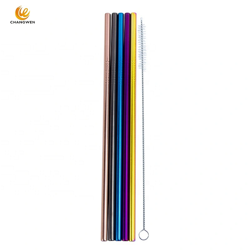 Eco Friendly straight reusable 18/8 stainless steel metal drinking straw with Customized Logo