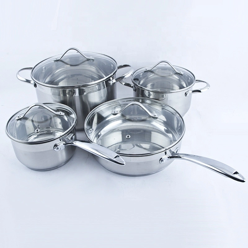 2019 New 6pcs  kitchen cooking stainless steel pot cookware sets/single
