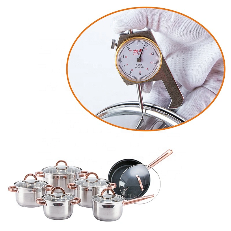 Home Kitchen Appliance Mirror Polishing Pan Set Stainless Steel 12pcs Kitchenware Cooking Pot Cookware set