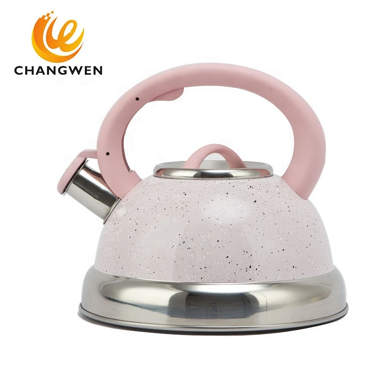 Pink teakettle stainless steel whistling tea kettle