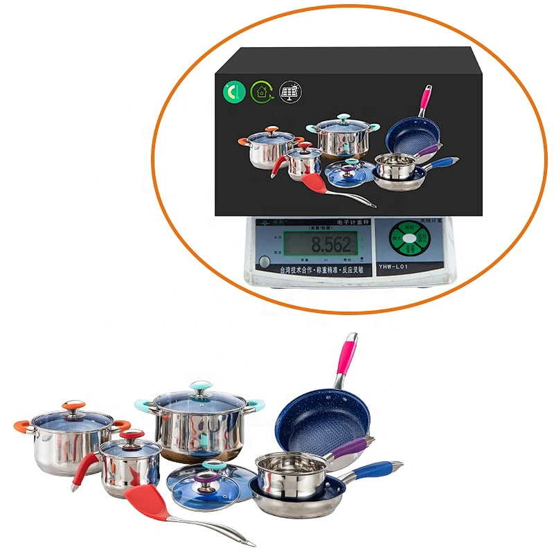 Cheap 12 PCS Cooking Pots and pans Stainless Steel nonstick coated frypan Cookware Set