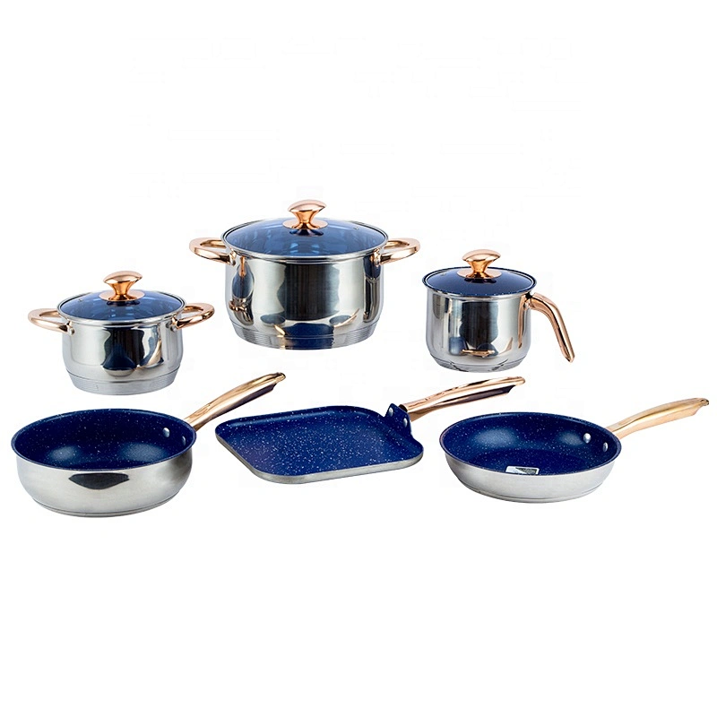 New products South America 9 pcs Stainless steel square frypan with nonstick coating