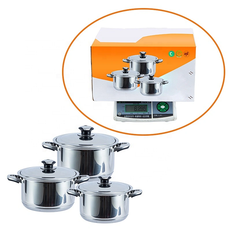 Advance kitchen accessories 26cm 28cm 30cm stainless steel 6 pcs majestic cookware set