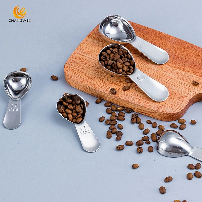 High Quality Exquisite 1&2 Tbsp 304 Stainless steel Honey Spoon Coffee Measuring Spoon